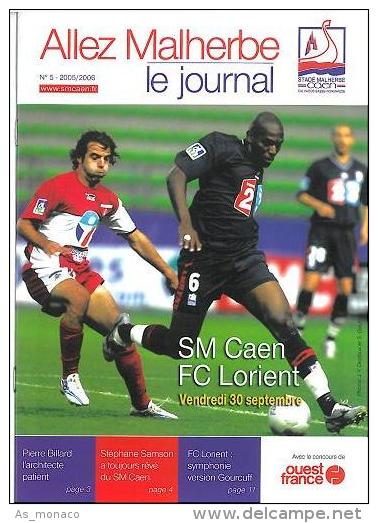 Programme Football : 2005/6 Caen â€“ Lorient - Books
