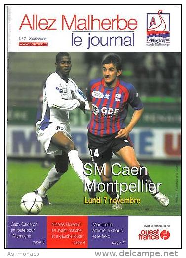 Programme Football : 2005/6 Caen â€“ Montpellier - Libros