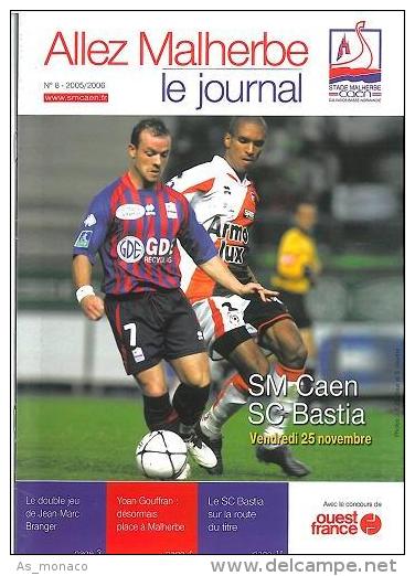 Programme Football : 2005/6 Caen â€“ SECB Bastia - Libros