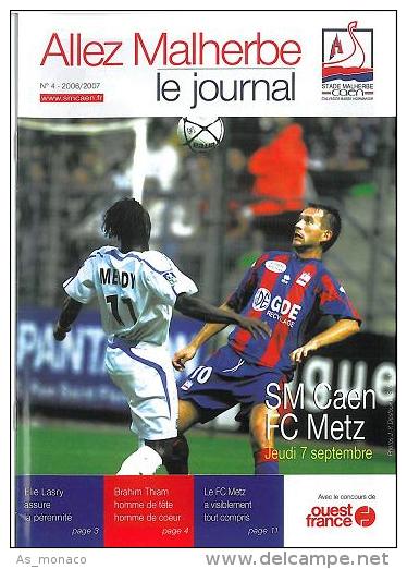 Programme Football : 2006/7 Caen â€“ Metz - Livres