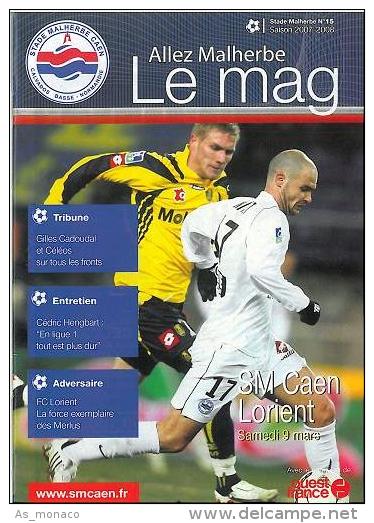 Programme Football : 2007/8 Caen â€“ Lorient - Livres