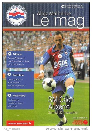 Programme Football : 2008/9 Caen â€“ Auxerre - Books