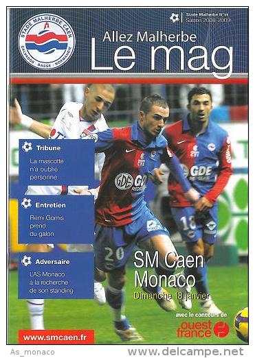 Programme Football : 2008/9 Caen â€“ AS Monaco FC - Boeken