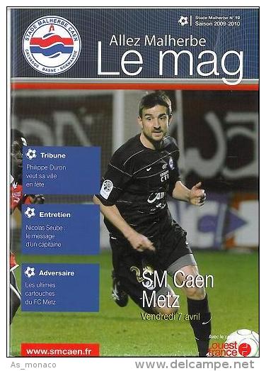 Programme Football : 2009/0 Caen â€“ FC Metz - Libros