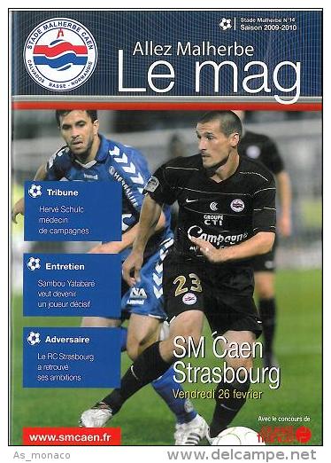 Programme Football : 2009/0 Caen â€“ Racing Strasbourg - Livres