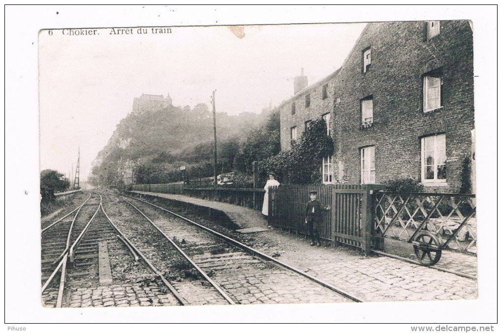 B5719     CHOKIER : Arret Du Train ( Photo)  ( Reproduction?) - Flémalle