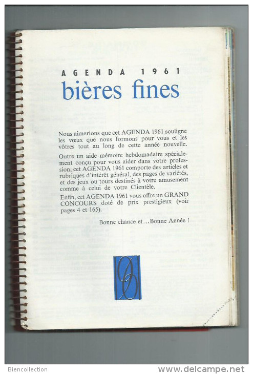 Agenda 1961 Bières Fines Des Brasseries De La Meuse. - Alcohol