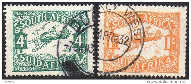 AFRIQUE DU SUD -  Paire De 1929 Oblitérée - Aéreo