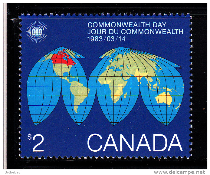 Canada MNH Scott #977 $2 Map Of The Earth - Commonwealth Day - Neufs