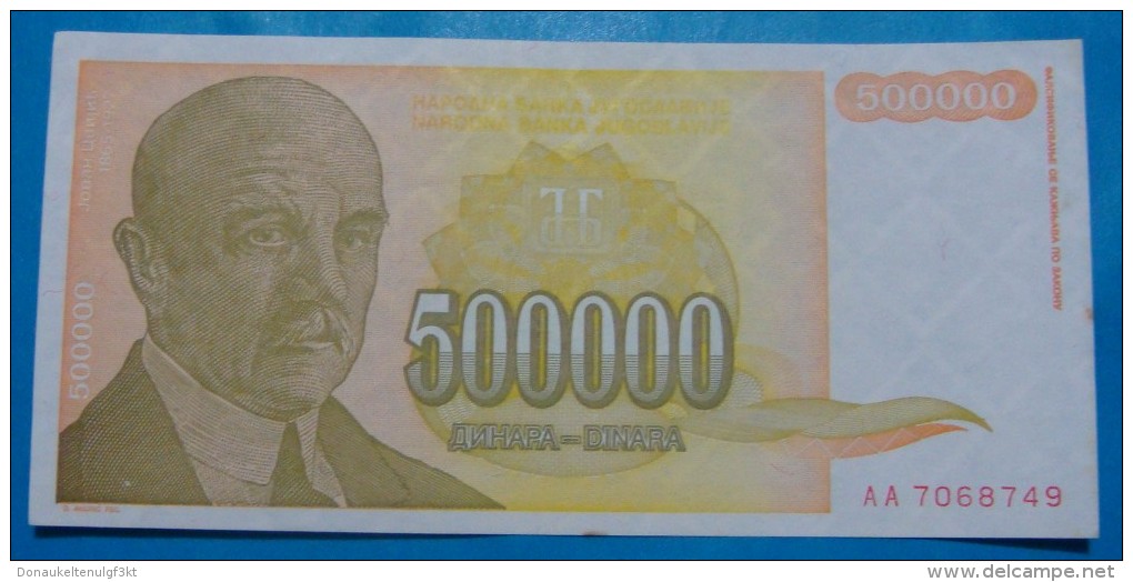 YUGOSLAVIA 500,000 DINARA 1994, XF - AUNC. Pick-143. - Yougoslavie