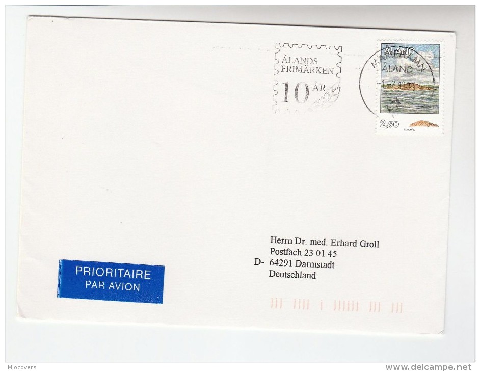 1994 Air Mail  ALAND COVER 2.90 Rundhall Stamps SLOGAN Pmk ALAND STAMPS 10th ANNIV - Aland