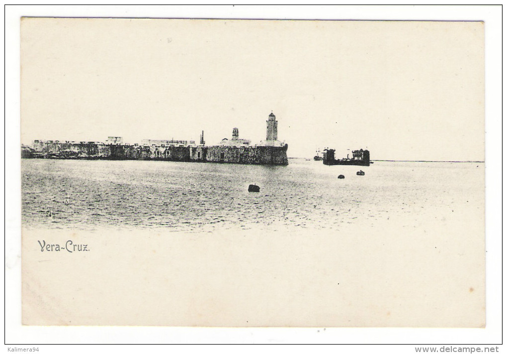 REPUBLICA  MEXICANA  ( MEXIQUE ) /  VERA  CRUZ  ( Port , Phare Et Barge ) /  CPA  PRECURSEUR   ( éditée Avant 1904 ) - Mexique