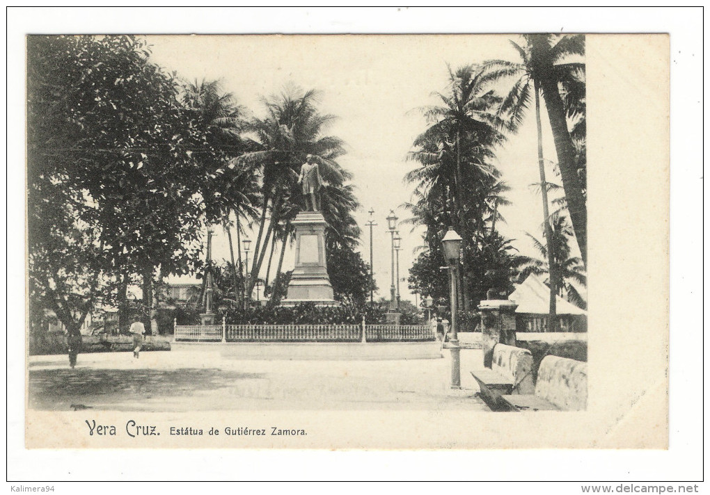 REPUBLICA  MEXICANA  ( MEXIQUE ) / VERA  CRUZ / ESTATUA  DE  GUTIÈRREZ  ZAMORA /  CPA  PRECURSEUR  ( éditée Avant 1904 ) - Mexique