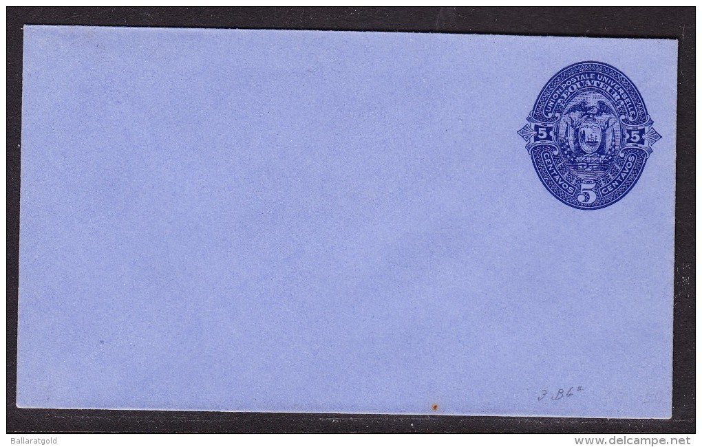 Ecuador 1880 - 5c Blue On Blue Envelope Pre Paid - Unaddressed - Ecuador