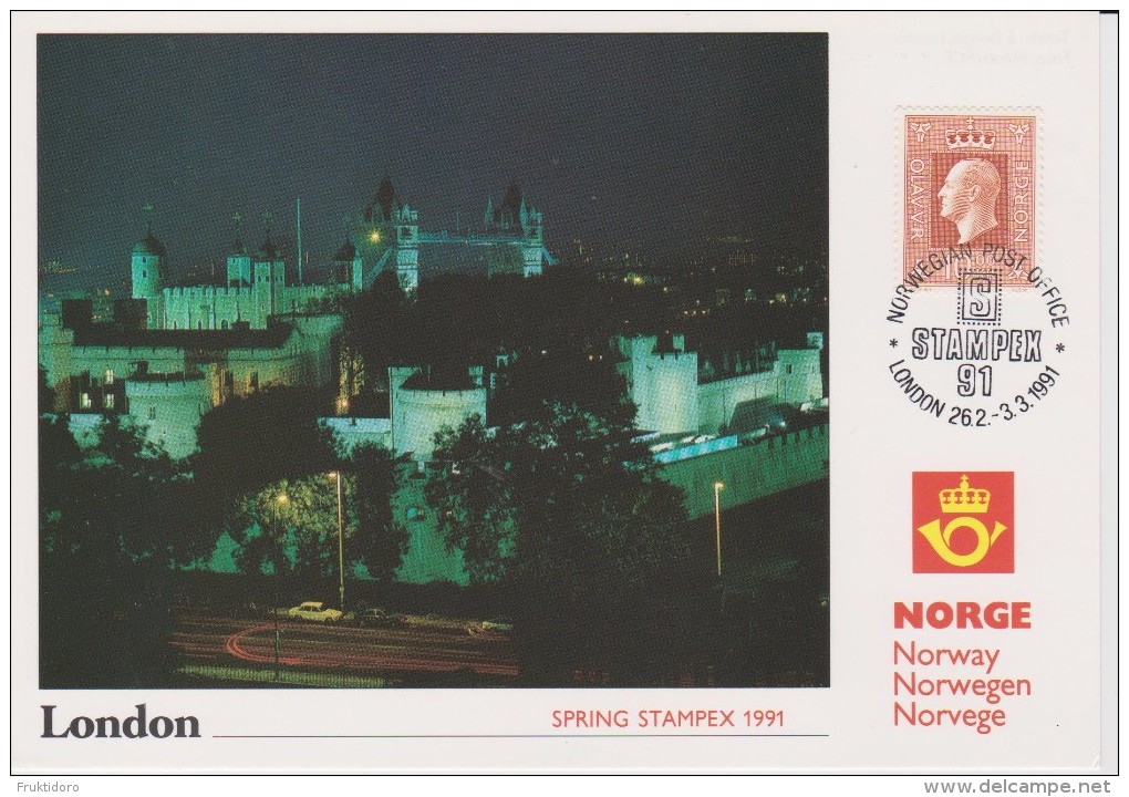 Norway Exhibition Cards 1991 Spring Stampex 1991 (London) - Philatelia (Cologne) Mi 592 King Olav V - Colecciones