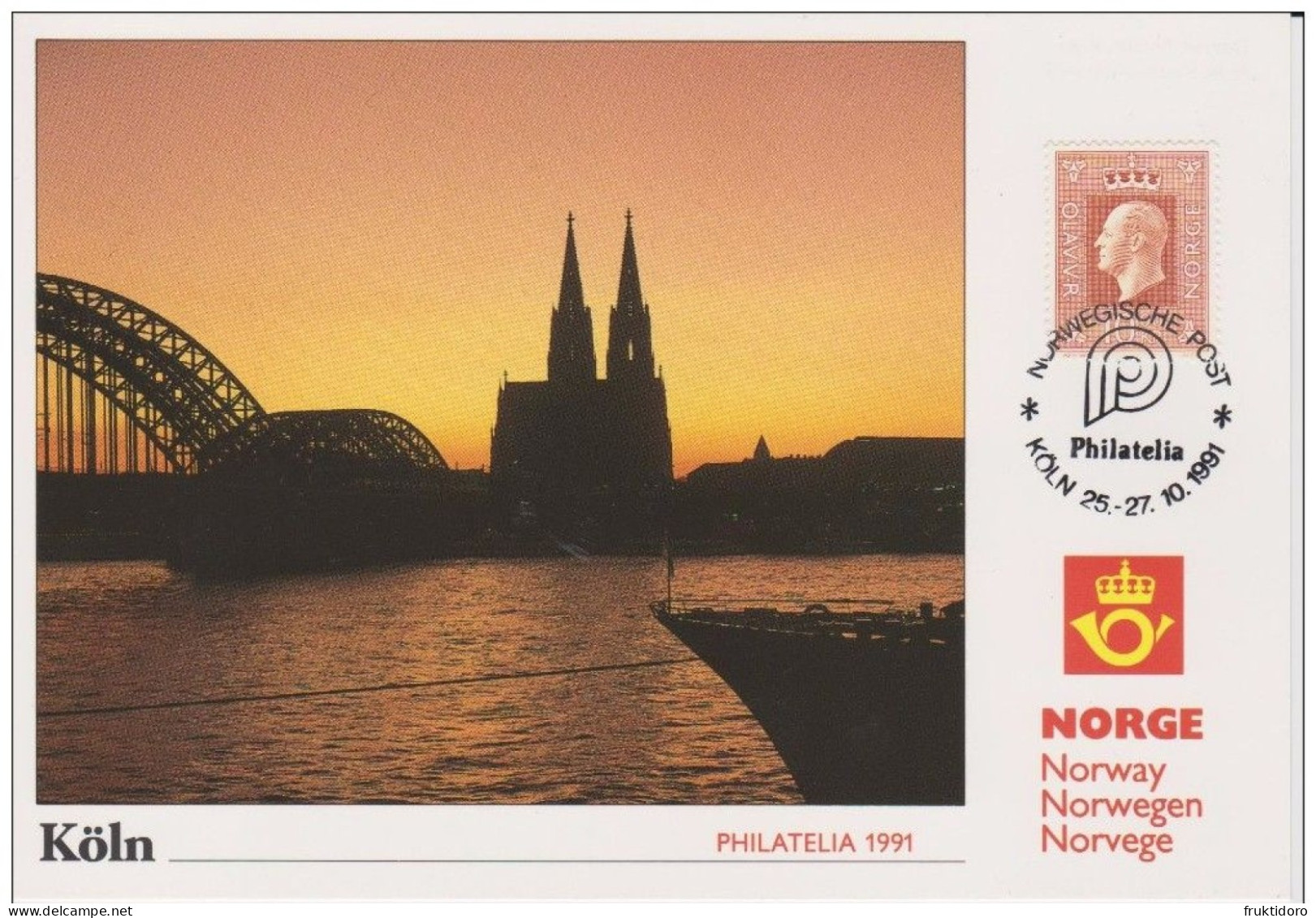 Norway Exhibition Cards 1991 Spring Stampex 1991 (London) - Philatelia (Cologne) Mi 592 King Olav V - Collections