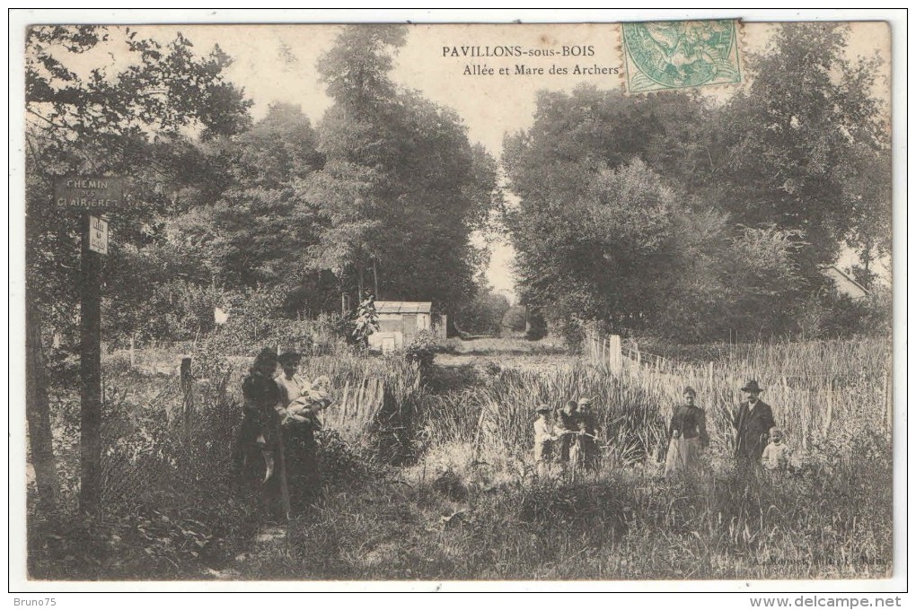 93 - PAVILLONS-SOUS-BOIS - Allée Et Mare Des Archers - 1906 - Les Pavillons Sous Bois