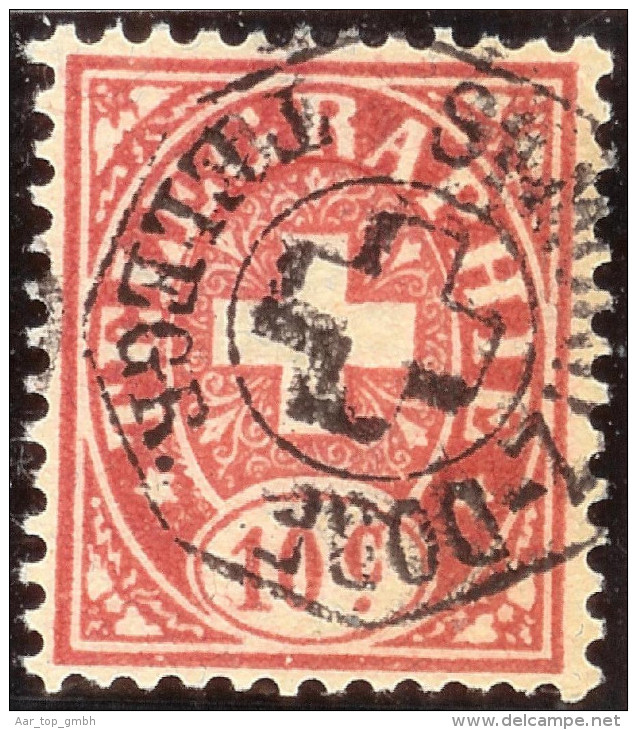 Heimat GR St.Moritz-Dorf 1886 Ca. Telegraphen-O Marke 10 Cents - Télégraphe