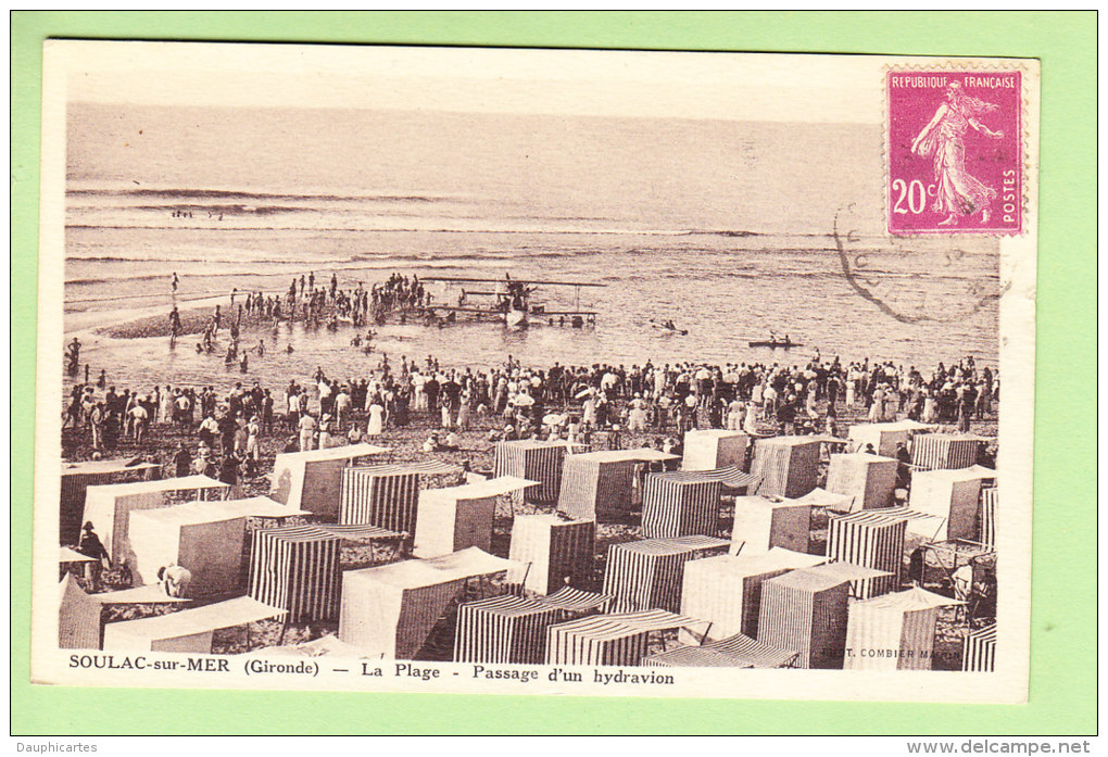 SOULAC SUR MER : Hydravion De Passage, La Plage. 2 Scans. Edition Combier - Soulac-sur-Mer