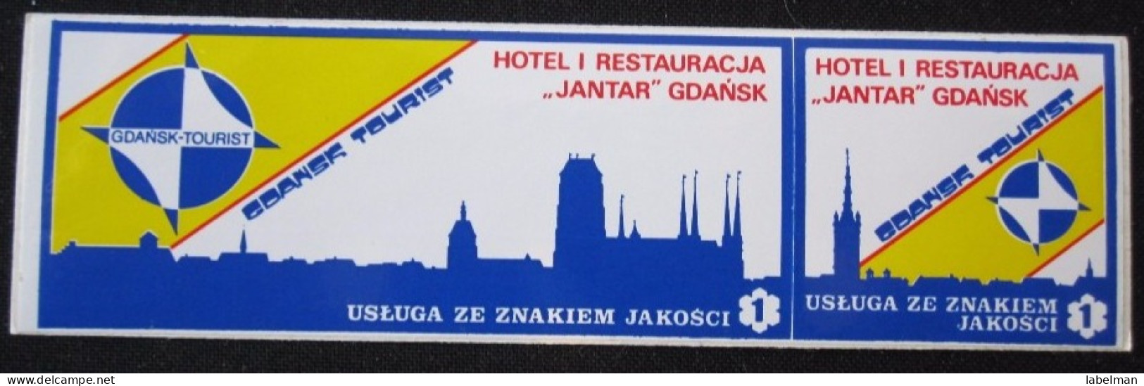 HOTEL ORBIS PENSION MOTEL INN SPA GDANSK JANTAR POLSKA POLAND TAG LUGGAGE LABEL ETIQUETTE AUFKLEBER DECAL STICKER - Hotel Labels