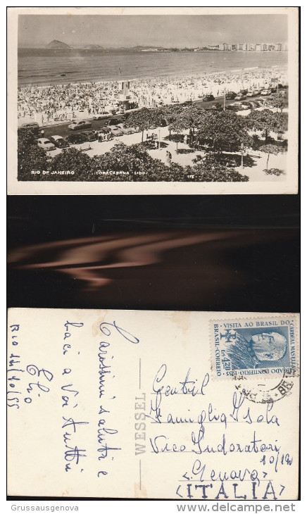 3283) RIO DE JANEIRO COPACABANA LIDO VIAGGIATA 1955 FORMATO PICCOLO - Rio De Janeiro