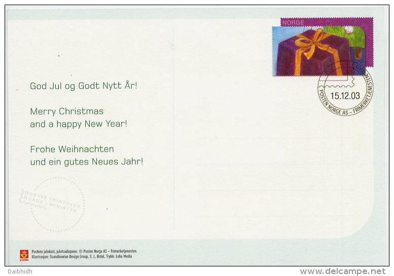 NORWAY 2003 Christmas Postal Stationery Card, Cancelled. - Postwaardestukken