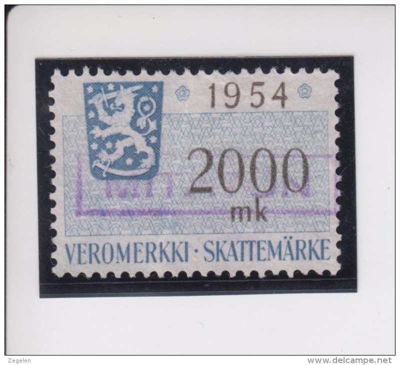 Finland: Fiskale Zegel/revenue Income Tax Cataloog Barefoot 52; Jaar 1954 - Revenue Stamps