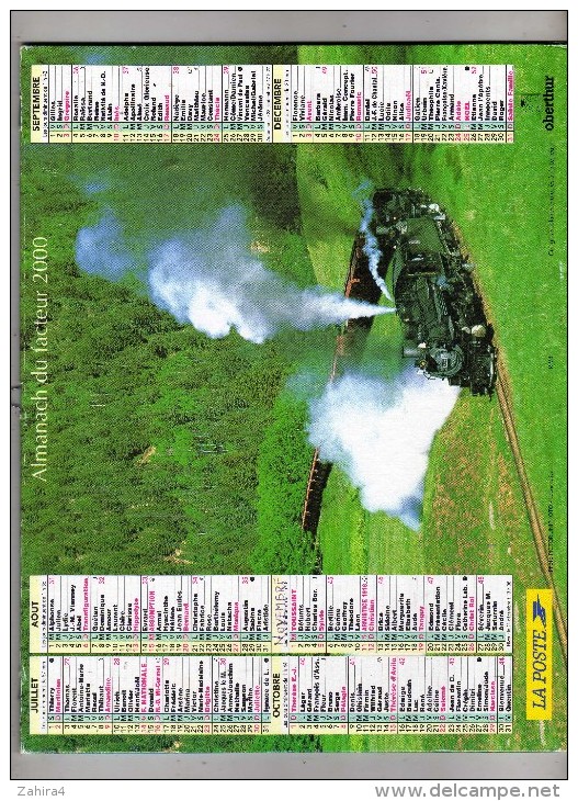 Almanach Du Facteur 2000 - Oberthur - La Poste - 47 Lot Et Garonne - Aviation : Biplan Moderne - Chemin De Fer : Vapeur - Big : 1991-00