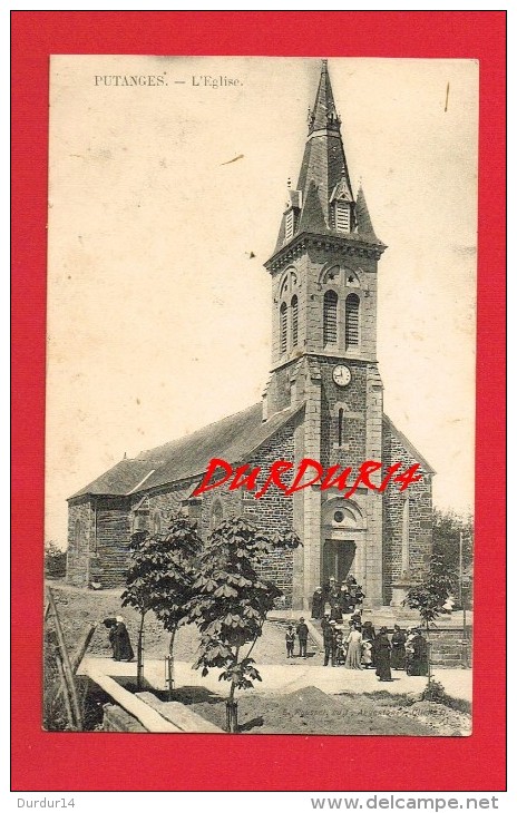 Orne - PUTANGES -  L'Église ...( Sortie De Messe ...) - Putanges