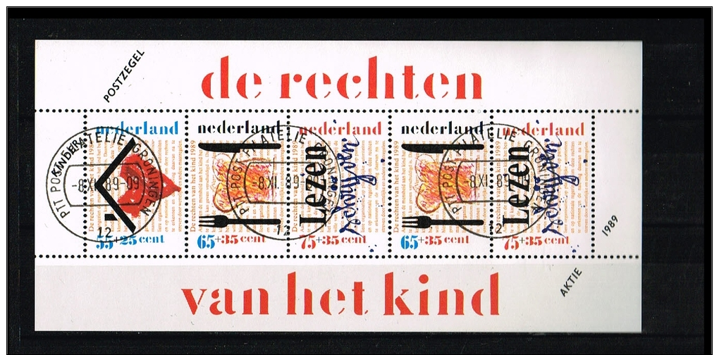 1989 - Netherlands NVPH 1438 Used - Child Series - Children's Rights (block) [A56_092] - Used Stamps