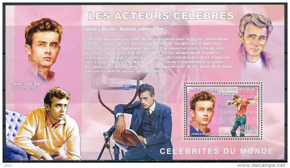 D- RD CONGO 2006 - Célébrités Du Monde - Les Acteurs Célèbres - James Dean. - Actors