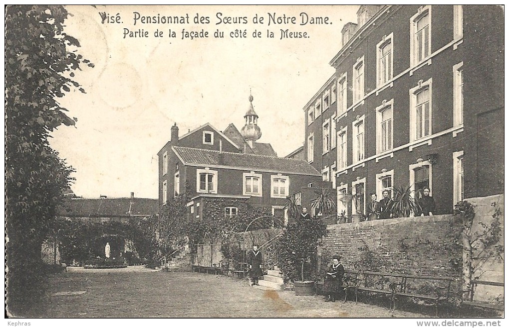 VISE : Pensionnat Soeurs Notre-Dame - Partie Facade Côté Meuse - Cachet De La Poste 1914 - Visé