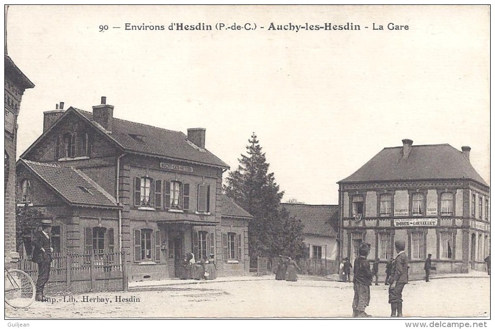 62 - Environs D´HESDIN - Auchy-les-Hesdin - La Gare - N° 90 - Circulé - Hesdin