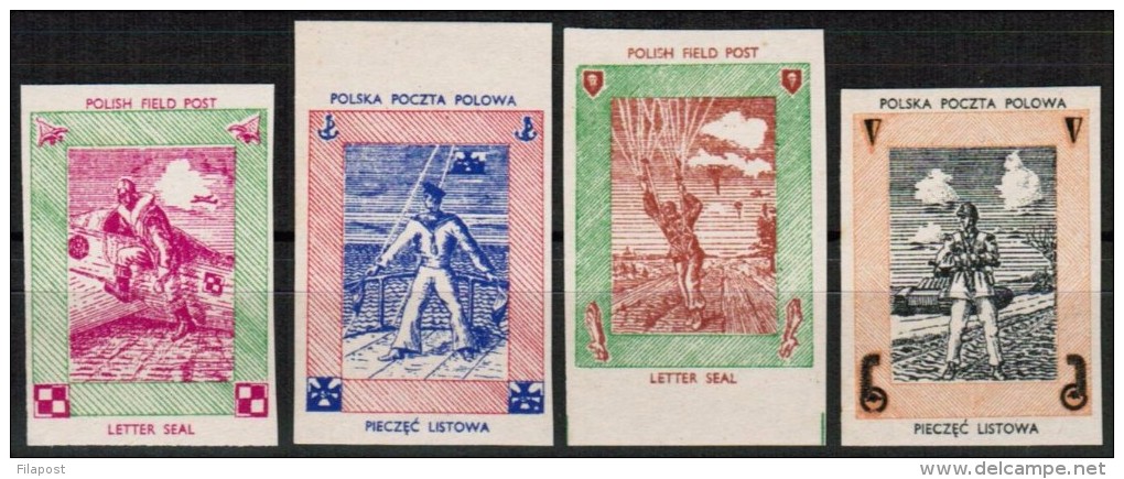 Poland 1943 Polish Field Post Imperforated Rare As Complete Full Of Set  MNH **!!! - Liberation Labels