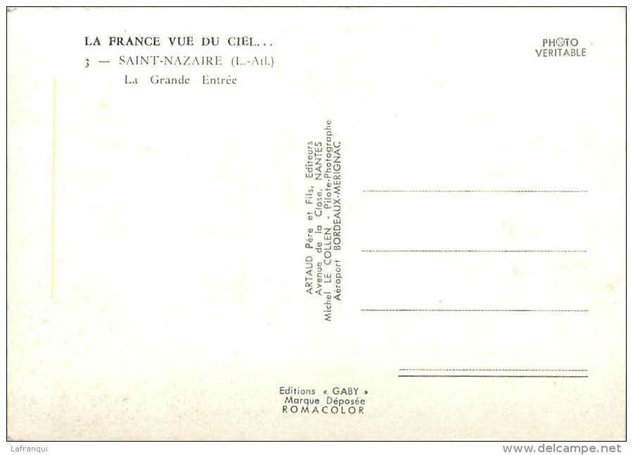 Gd Format Div- Ref P754- Loire Atlantique -saint Nazaire -st Nazaire -la France Vue Du Ciel -la Grande Entrée   - - Saint Nazaire