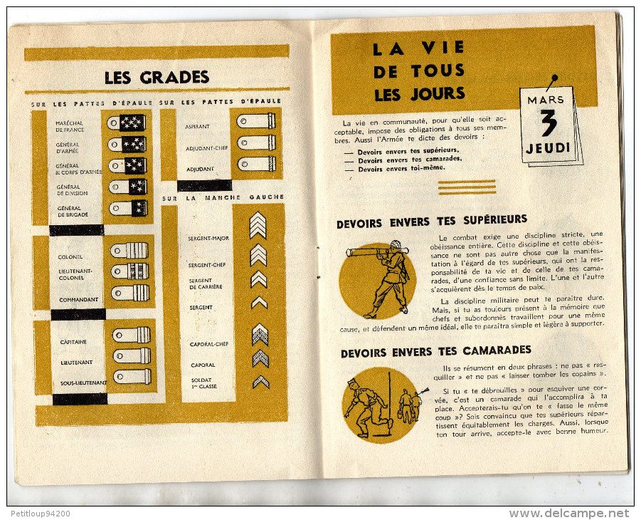 FASCICULE MINISTERE DE LA GUERRE Tu Es Soldat   CALENDRIERS 1953/1954 - Frankreich