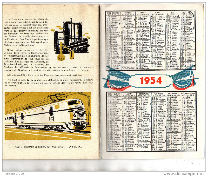 FASCICULE MINISTERE DE LA GUERRE Tu es Soldat   CALENDRIERS 1953/1954