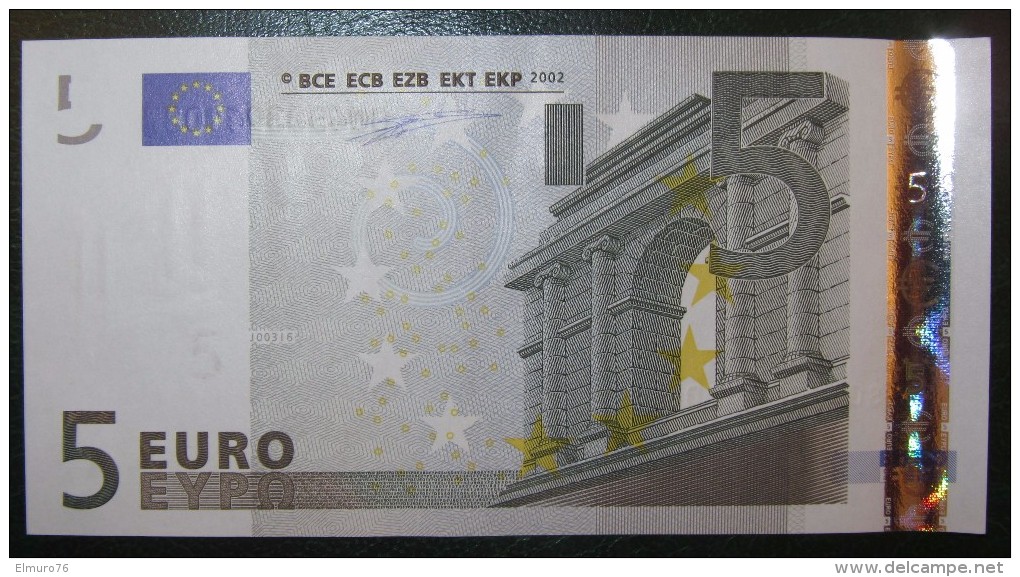 5 EURO J003I6 Italy Serie S Duisenberg Perfect UNC - 5 Euro