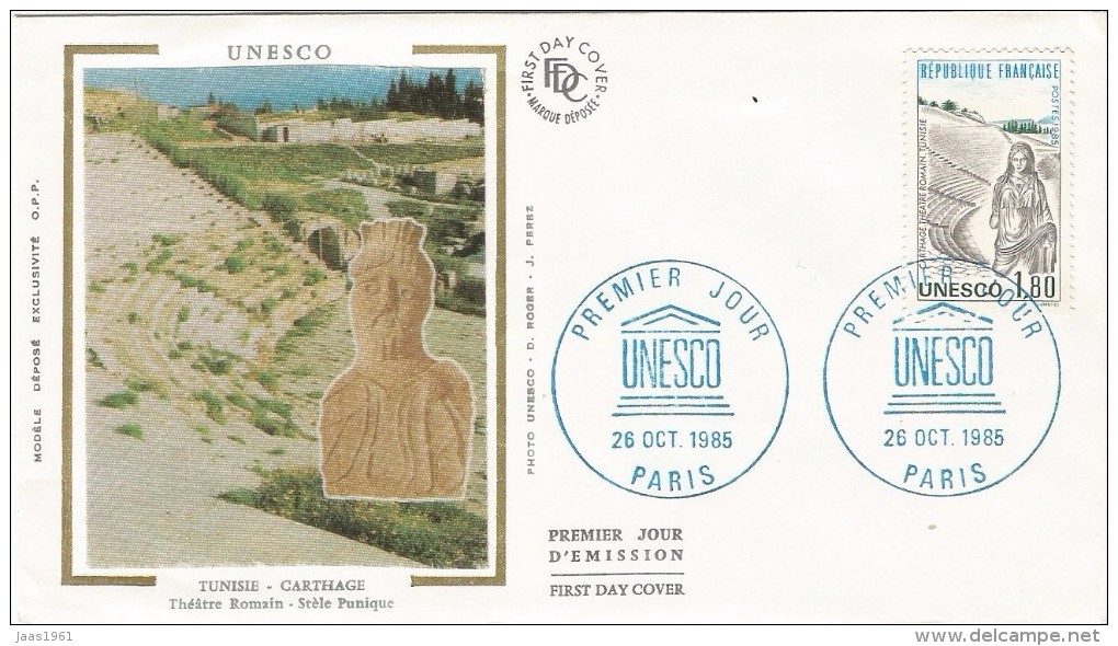 FRANCE. FDC UNESCO. CARTAGO. ROMAN THEATRE. 1985 - Non Classés