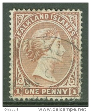 FALKLAND ISLANDS 1891-96: Sc 11 / YT 9, O - FREE SHIPPING ABOVE 10 EURO - Falkland Islands