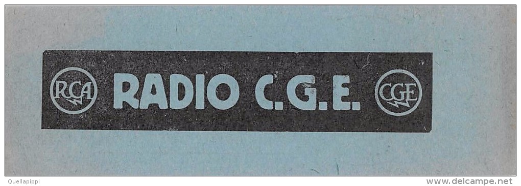 03364 "RADIO FOR MILANO - ELETTROISOLANTI C. FORMENTI & C. - RADIO C.G.E.-RCA"  SEGNALIBRO. ORIGINALE - Segnalibri