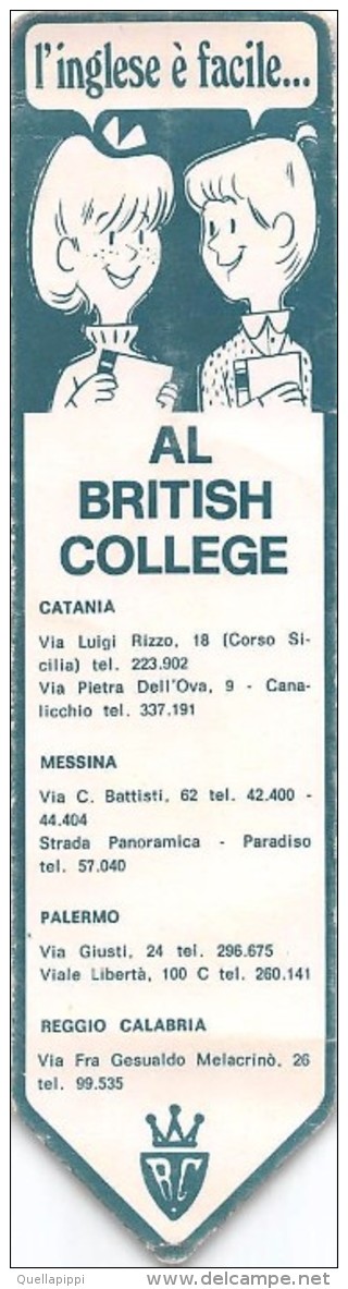 03367 "AL BRITISH COLLEGE - L'INGLESE E' FACILE"  SEGNALIBRO. ORIGINALE - Segnalibri