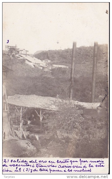 POSTAL DE EL SALVADOR DE LA MINA DE ORO EL HORMIGUERO DEL AÑO 1914 (FOTO AMANO P.B.) - El Salvador