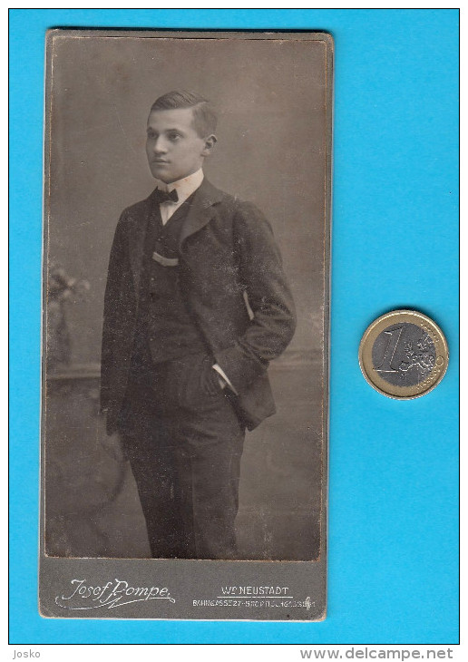 YOUNG MAN ( Josef Pompe - Wiener Neustadt , Austria ) * 1907. Maribor - Original Antique Cabinet Cardboard Photo Photos - Wiener Neustadt