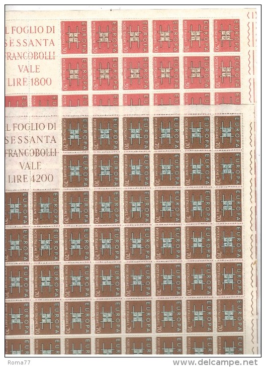 EUROPA CEPT 1963 I FOGLI RIPIEGATI  DELLA SERIE *** POCO FRESCO - Fogli Completi