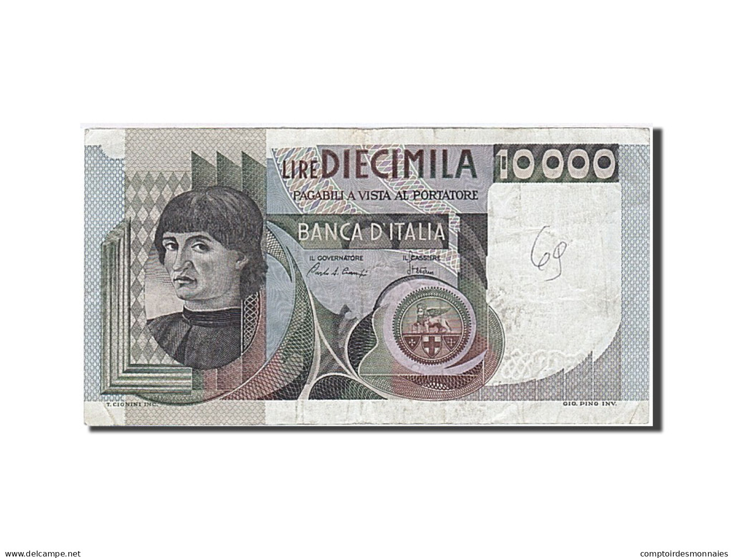 Billet, Italie, 10,000 Lire, 1976-1979, 1982-11-03, KM:106b, TTB - 10.000 Lire