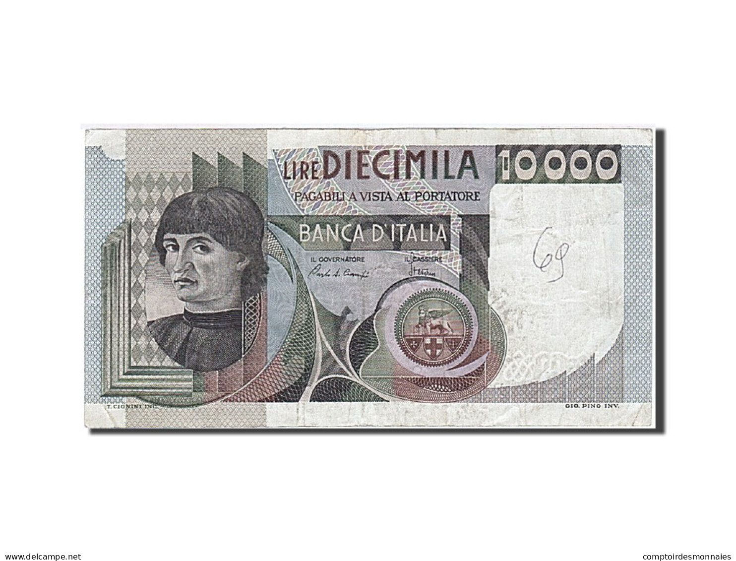 Billet, Italie, 10,000 Lire, 1976-1979, 1982-11-03, KM:106b, TTB - 10000 Lire