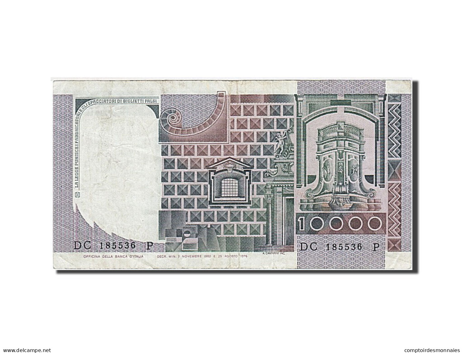 Billet, Italie, 10,000 Lire, 1976-1979, 1982-11-03, KM:106b, TTB - 10.000 Lire