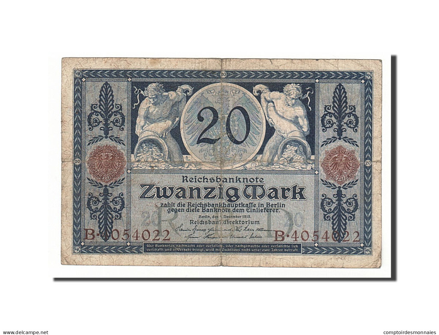 Billet, Allemagne, 20 Mark, 1915, 1915-11-04, KM:63, TB+ - 20 Mark