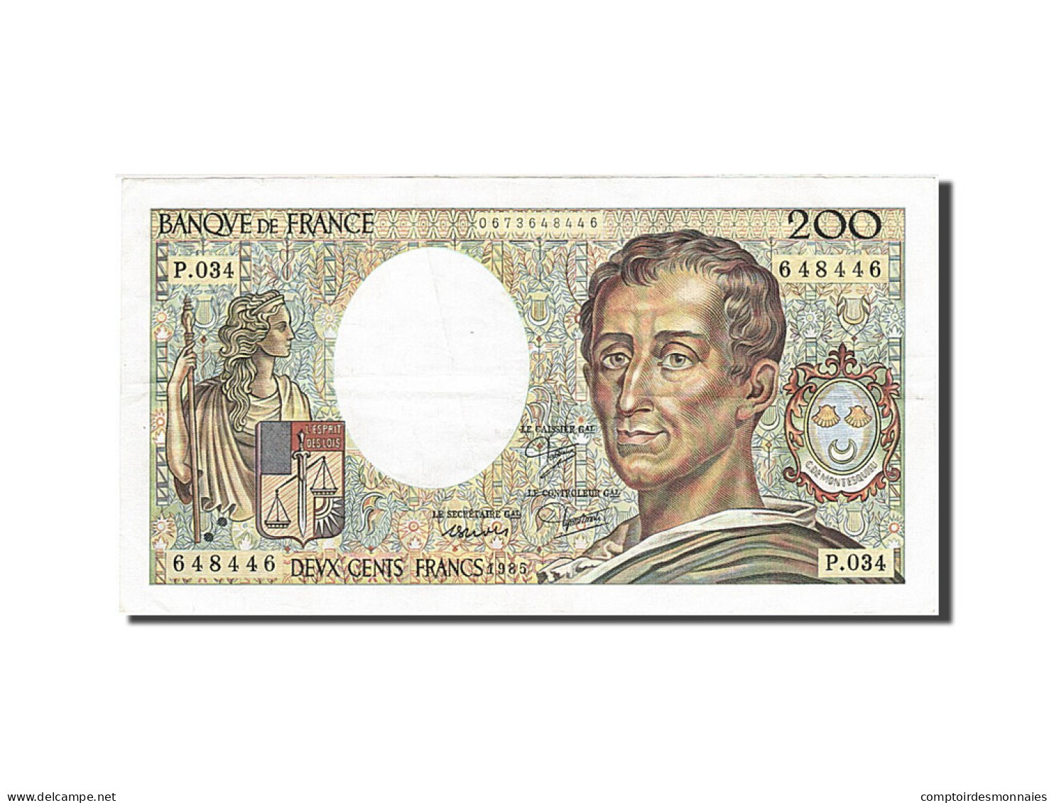 Billet, France, 200 Francs, 1985, 1985, SUP, Fayette:70.5, KM:155a - 200 F 1981-1994 ''Montesquieu''